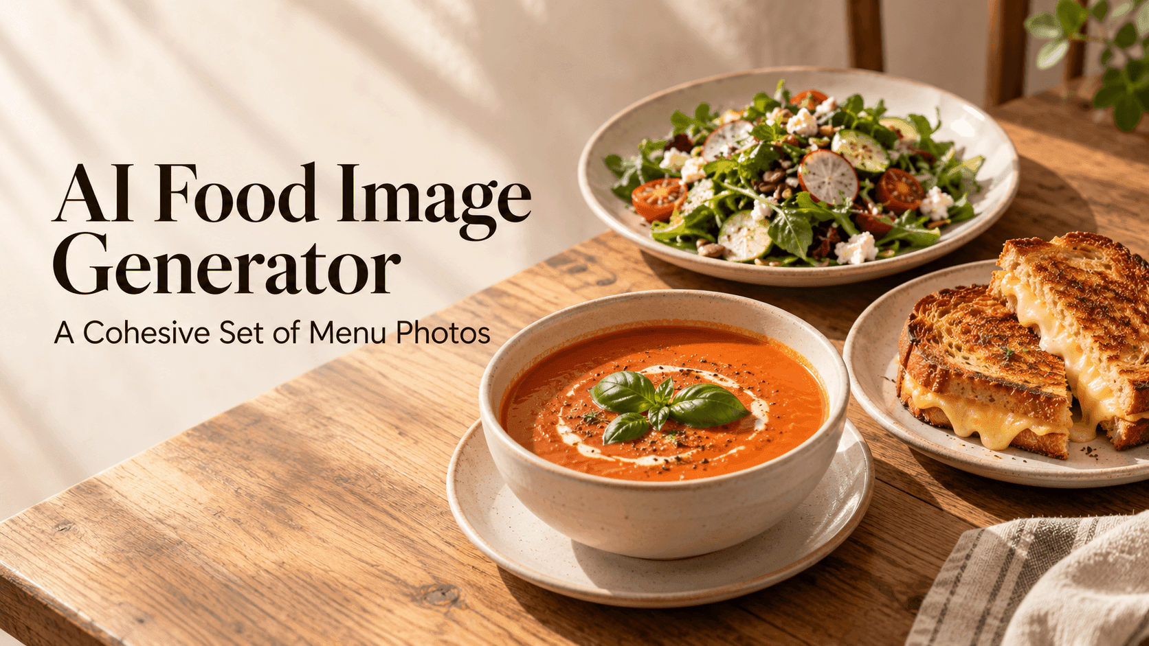 AI Food Image Generator for Restaurant Menus: Create a Cohesive Set of Dish Photos